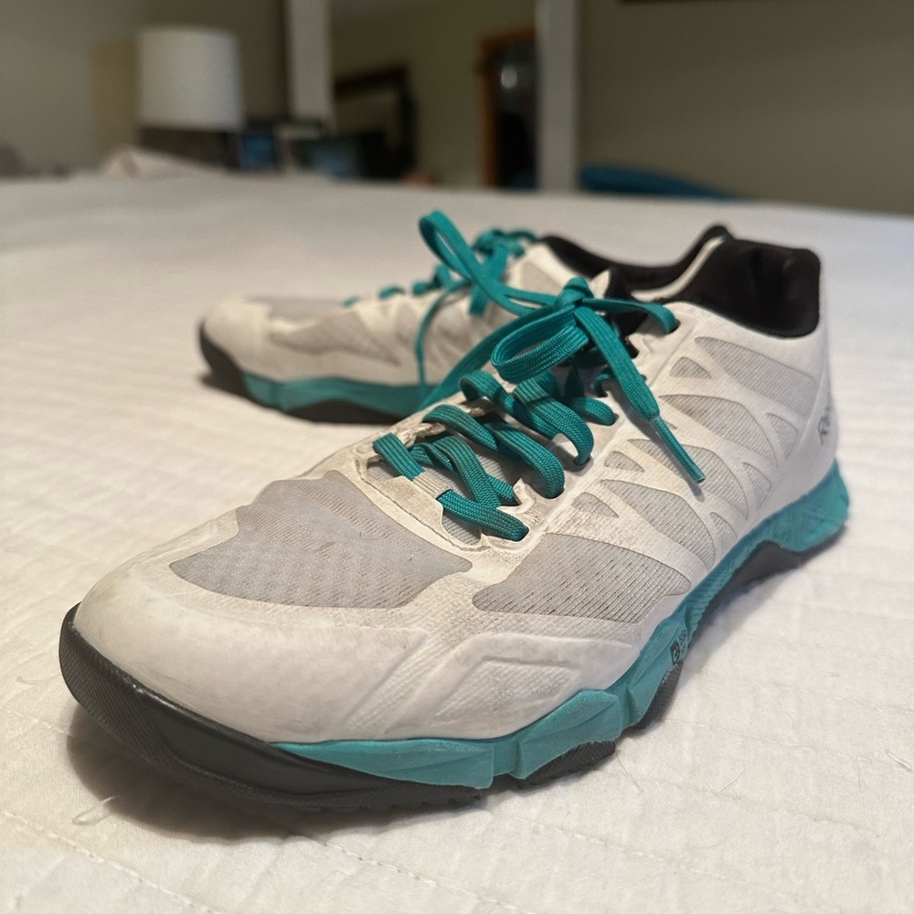Women’s Reebok CrossFit White and Teal Athletic Shoes
